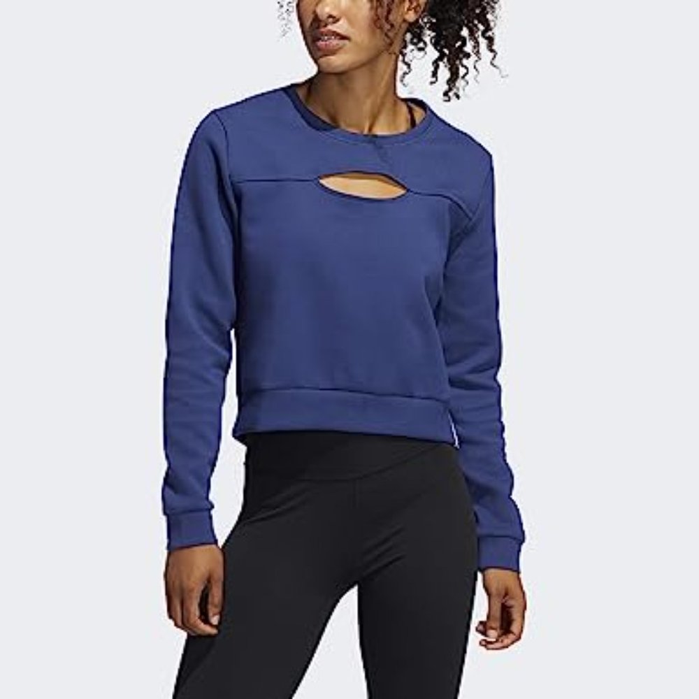 ADIDAS Women's 3-Stripes Blue Performance Sweatshirt XS